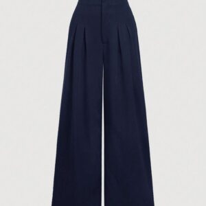 w women navy palazzo trousers